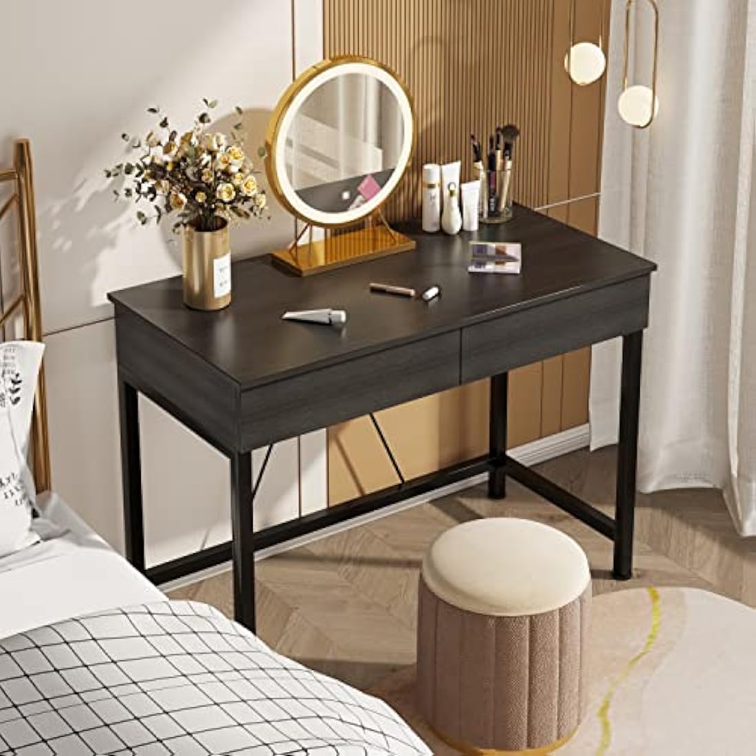 39.4" Computer Desk – Modern Vanity Table with Drawers