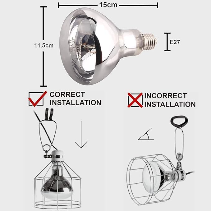 DERNORD Mercury Vapour Bulb - 160W UVA UVB Heat Lamp for Reptiles
