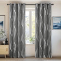 Deconovo Wave Foil Blackout Curtains – Thermal Insulated Grey 2 Panels