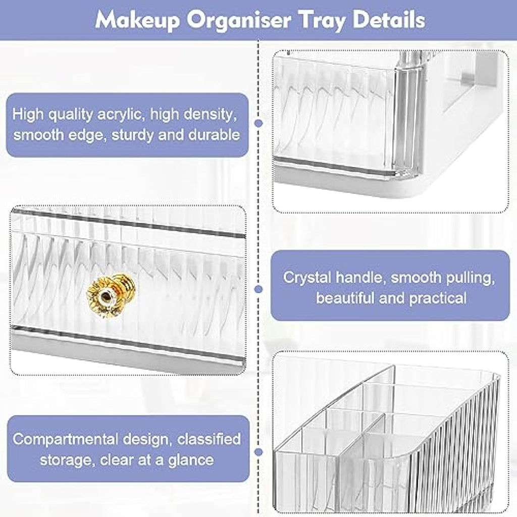 Jolof Store Clear Acrylic 2-Tier Makeup Organiser with Drawers