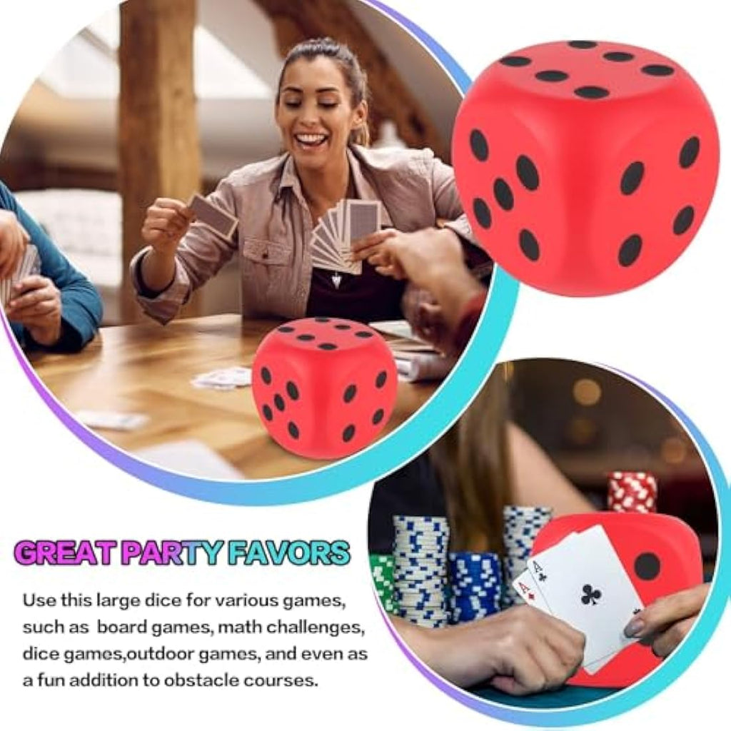 Anboor 5.9'' Giant Foam Dice – Scented Squishy Stress Relief Toy (Red)