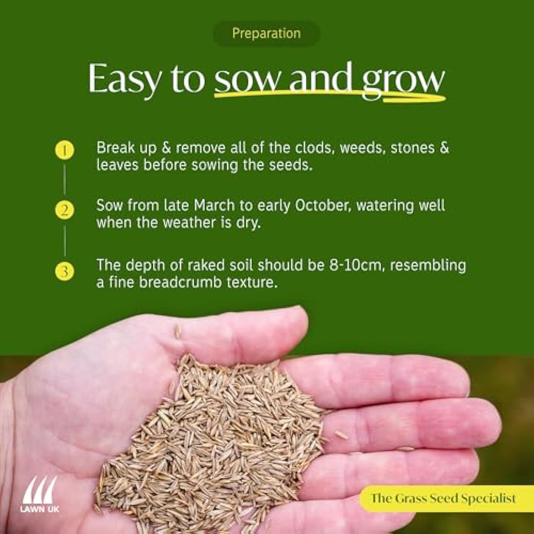 Lawn UK NV Front Lawn Grass Seed – 500g Ornamental & Shade Tolerant