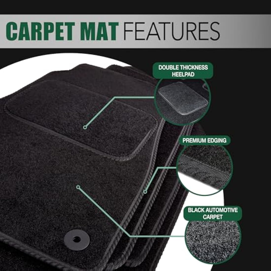 Hyundai Tucson 2021+ Car Floor Mats - All-Weather Red Edging