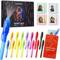DazSpirit 16 Pack Invisible Ink Spy Pens with UV Light and Notebooks