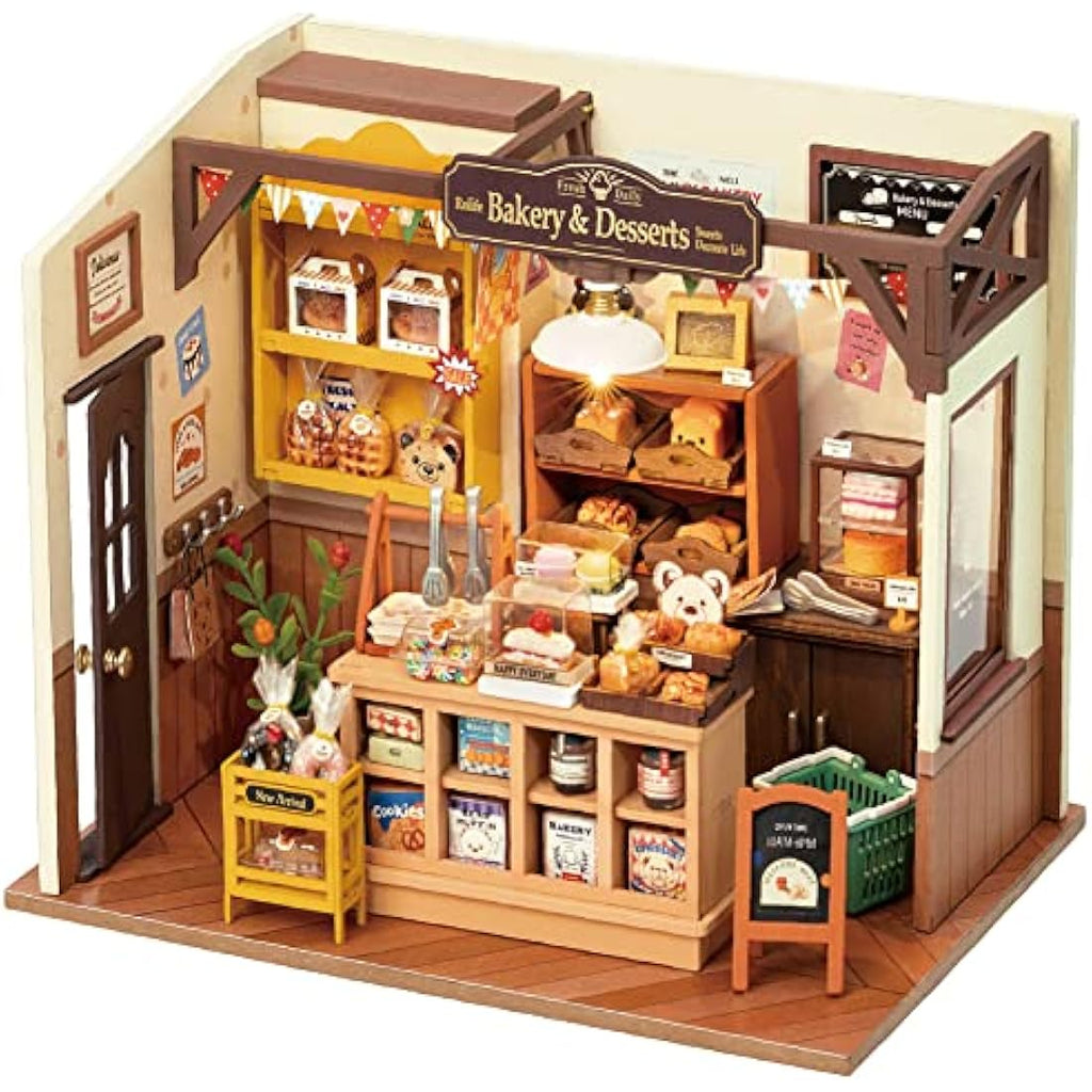 Rolife Becka's Baking House: DIY Miniature Wooden Dollhouse Kit with LED