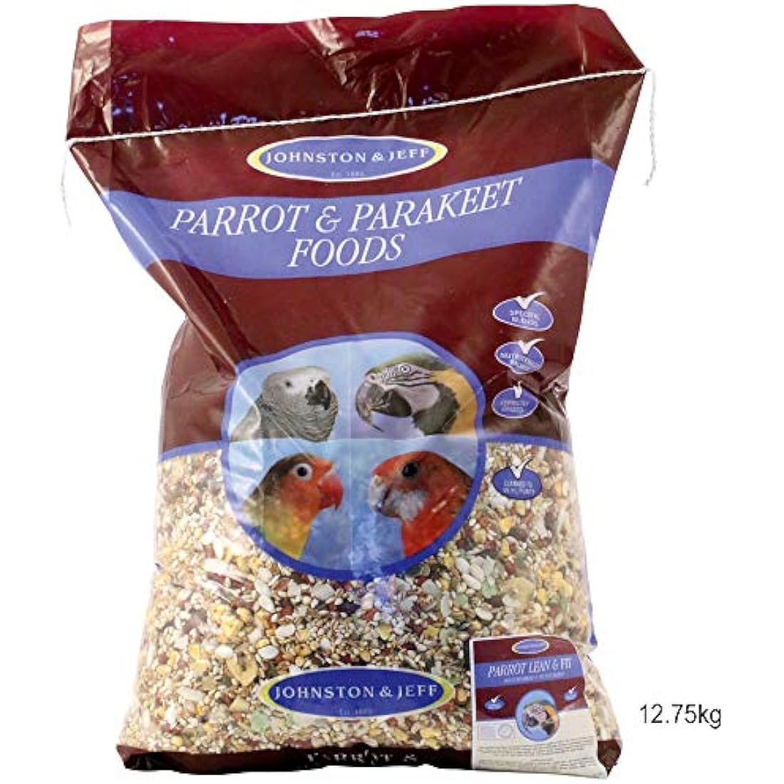 Johnston & Jeff Parrot Food – Low Fat Nut Free Bird Mix, 12.75 kg