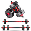 BCBIG 10kg Adjustable Dumbbell Set | Red PVC & Iron Sand Home Gym