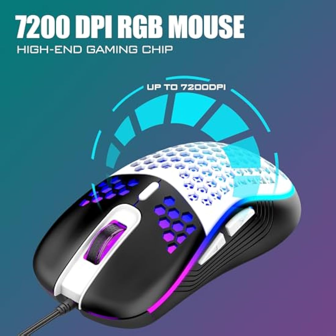 RedThunder 60% RGB Gaming Keyboard and Mouse Combo – UK Layout, Black-White