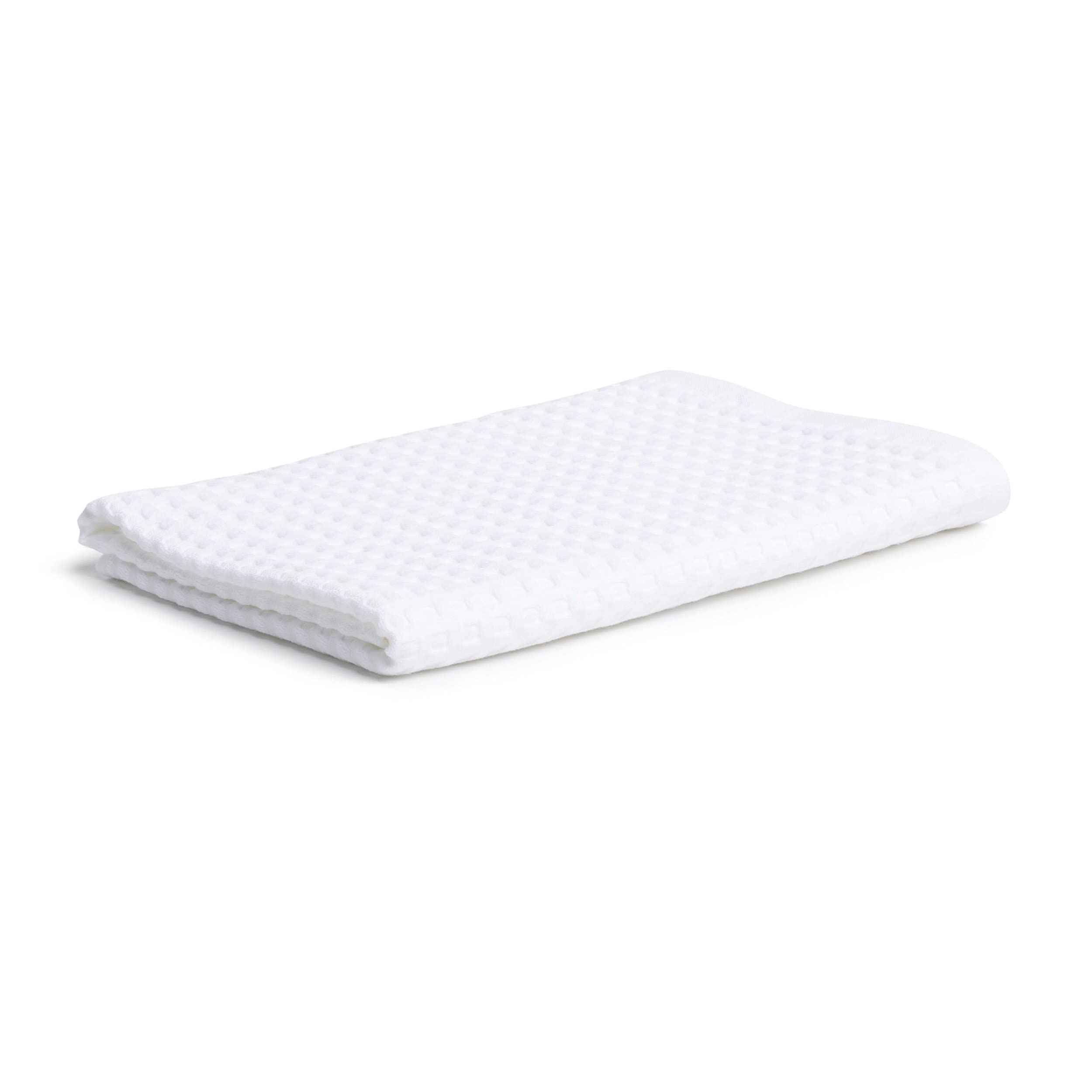 möve Piquée Shower Towel | 100% Cotton Quick-Dry Bath Towel, Snow