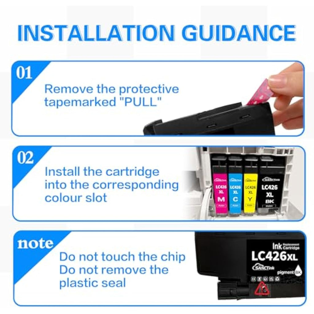 SANCTink LC426XL High Yield Ink Cartridges for Brother MFC-J4540DW, 4 Pack