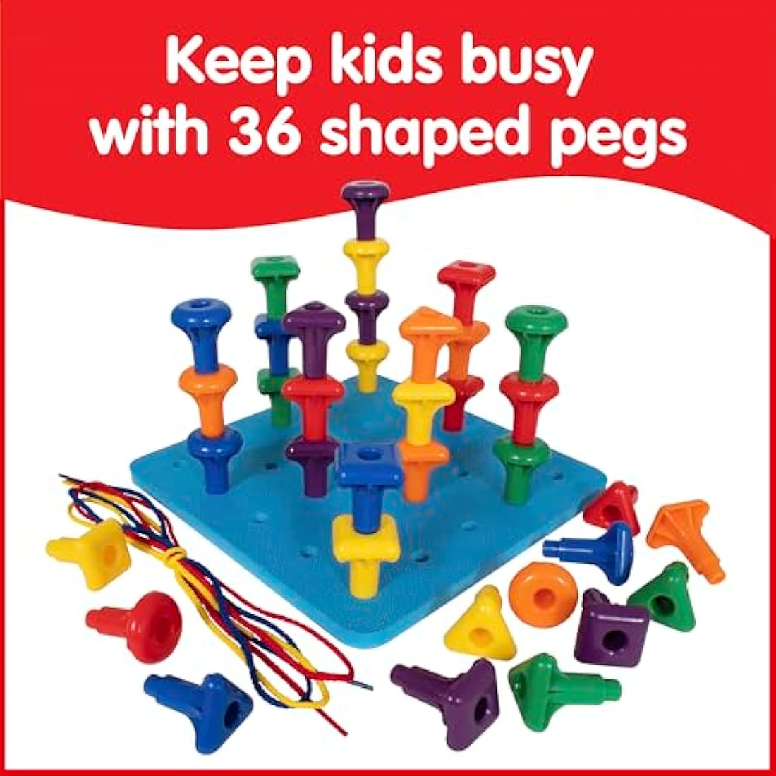 edx education Giant Geo Pegs and Board Set – Montessori Learning Toy