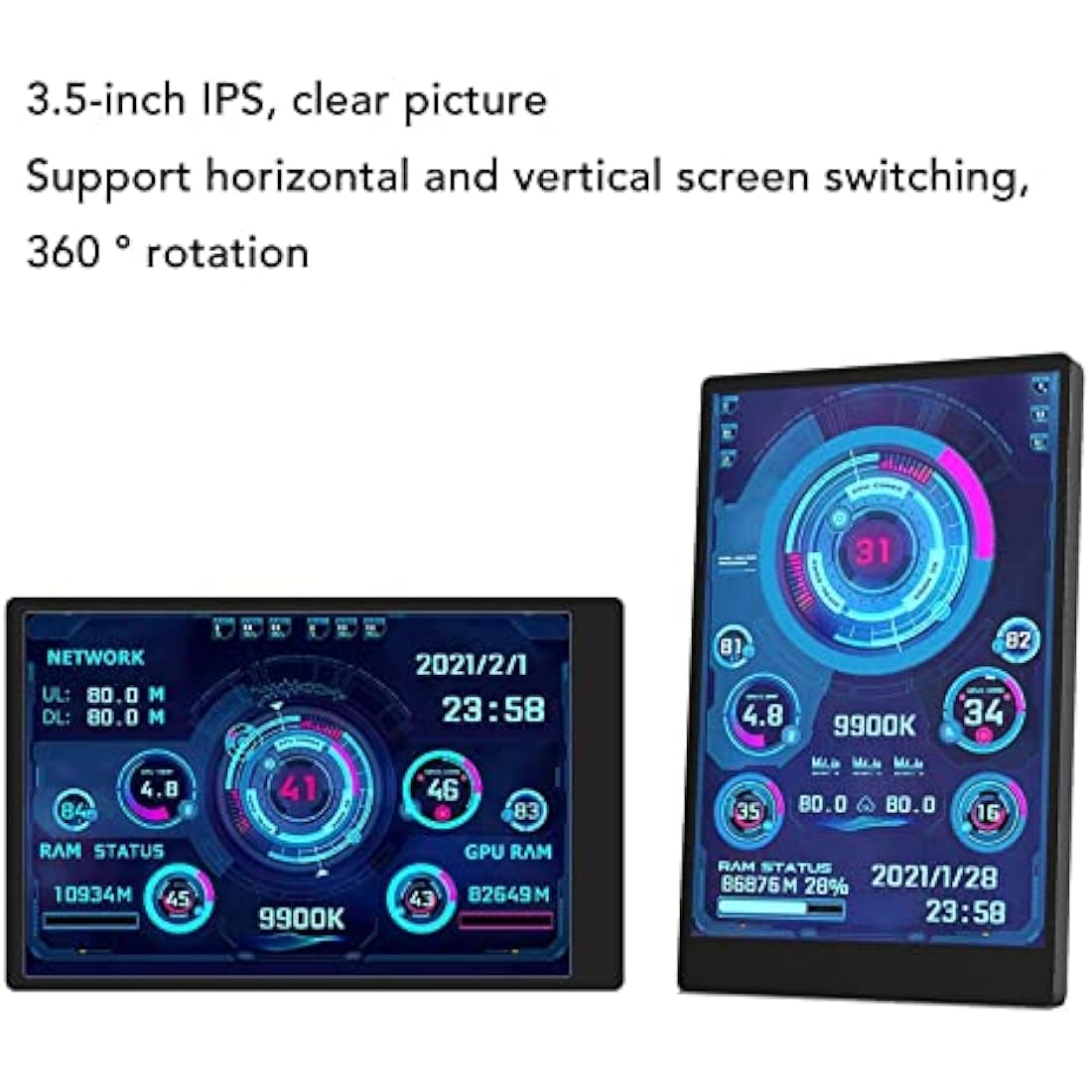3.5" IPS USB Mini Screen | PC CPU RAM Data Sensor Panel