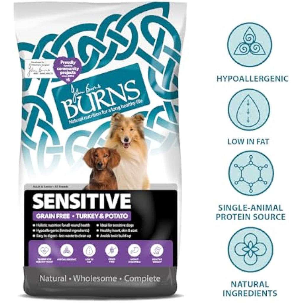 Burns Pet Nutrition Hypoallergenic Grain-Free Dog Food - Turkey 6kg