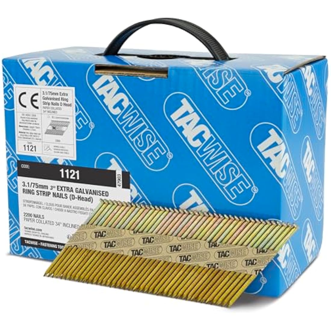 Tacwise 3.1 x 75mm Galvanised Framing Nails | Ring Shank (2,200 Pack)