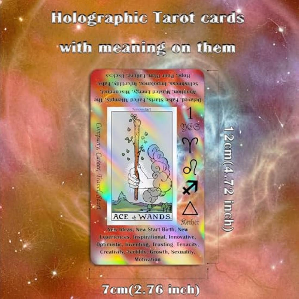 Holographic Tarot Cards for Beginners with Guide Book