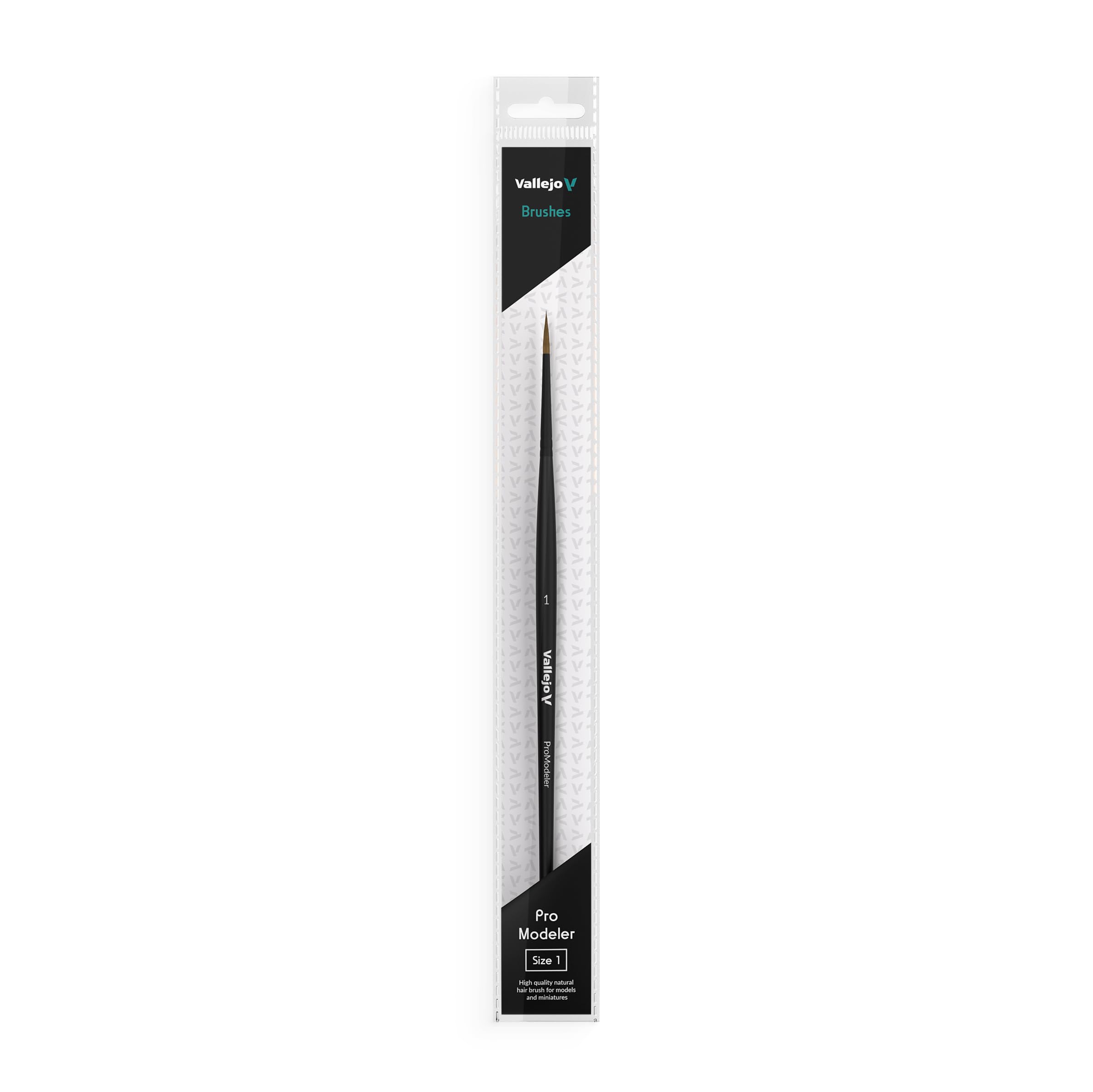Vallejo Pro Modeler Natural Hair Round Brush No. 1 for Miniatures