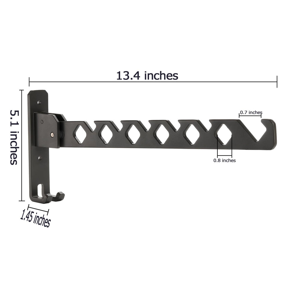 Coloch 2-Piece Foldable Metal Clothes Hooks, 340 x 25 mm Wall Clothes Rack, Foldable Clothes Organizer, Sturdy Clothes Fan for Laundry Room, Closet - image 2