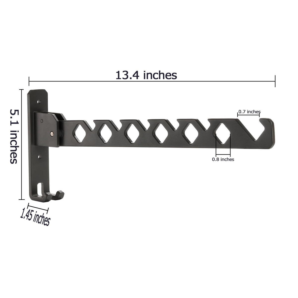 Coloch 2-Piece Foldable Metal Clothes Hooks, 340 x 25 mm Wall Clothes Rack, Foldable Clothes Organizer, Sturdy Clothes Fan for Laundry Room, Closet - image 2