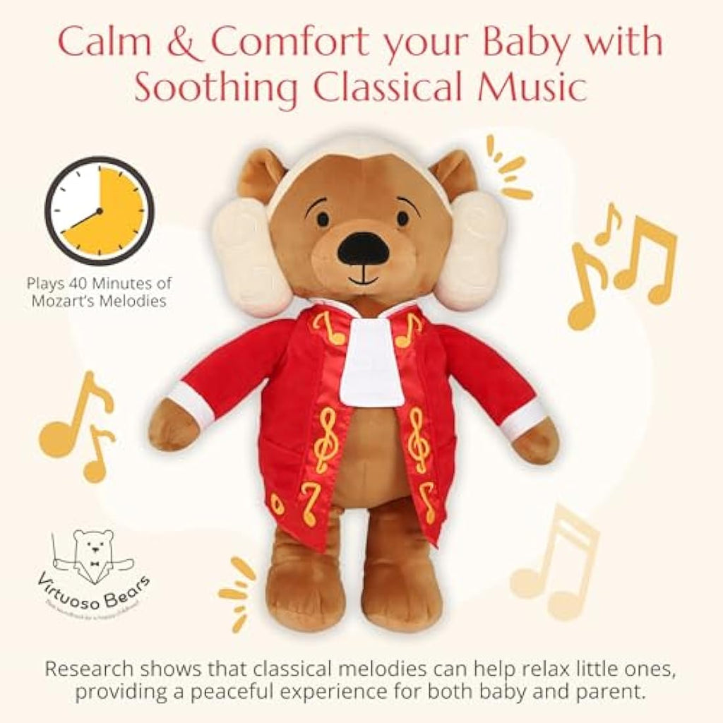 Vosego Mozart Musical Plush Bear – 40 Mins of Classical Music Toy