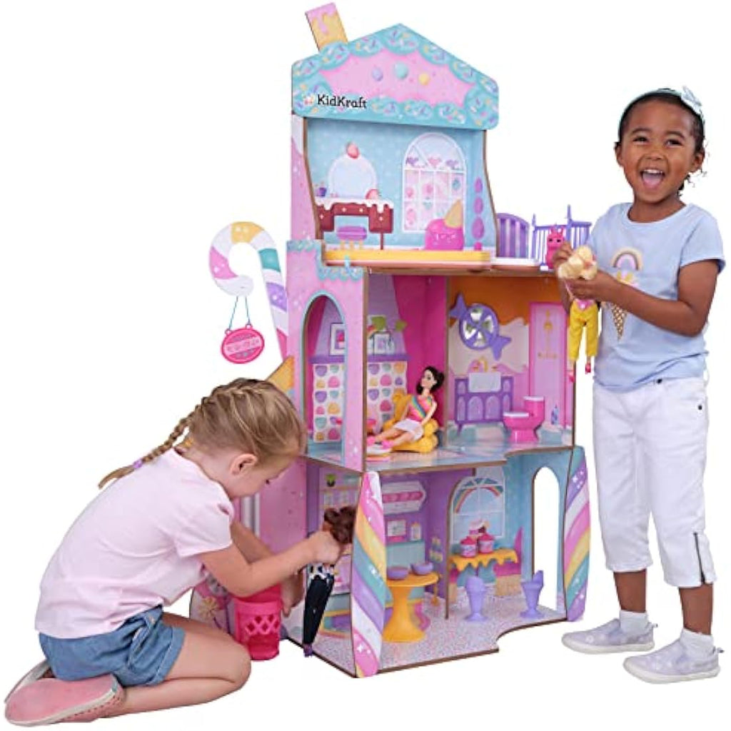 KidKraft Candy Castle Wooden Dollhouse with 28 Furniture Pieces