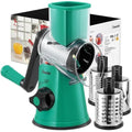 Rotary Cheese Grater – 3-Blade Manual Vegetable Slicer