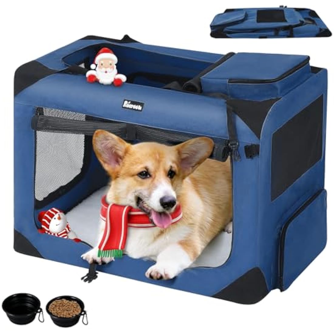 Reerooh Foldable Dog Carrier | Portable Soft Travel Crate with Steel Frame