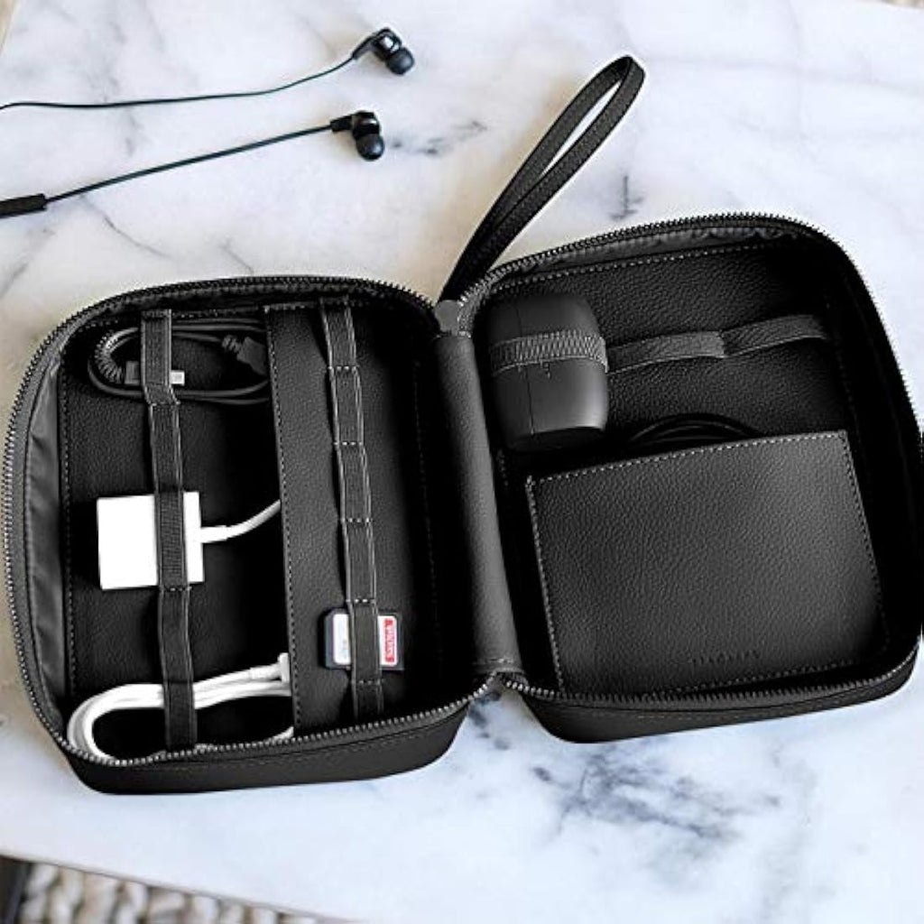 Stackers Pebble Black Cable Tidy Bag | Travel Electronics Organizer