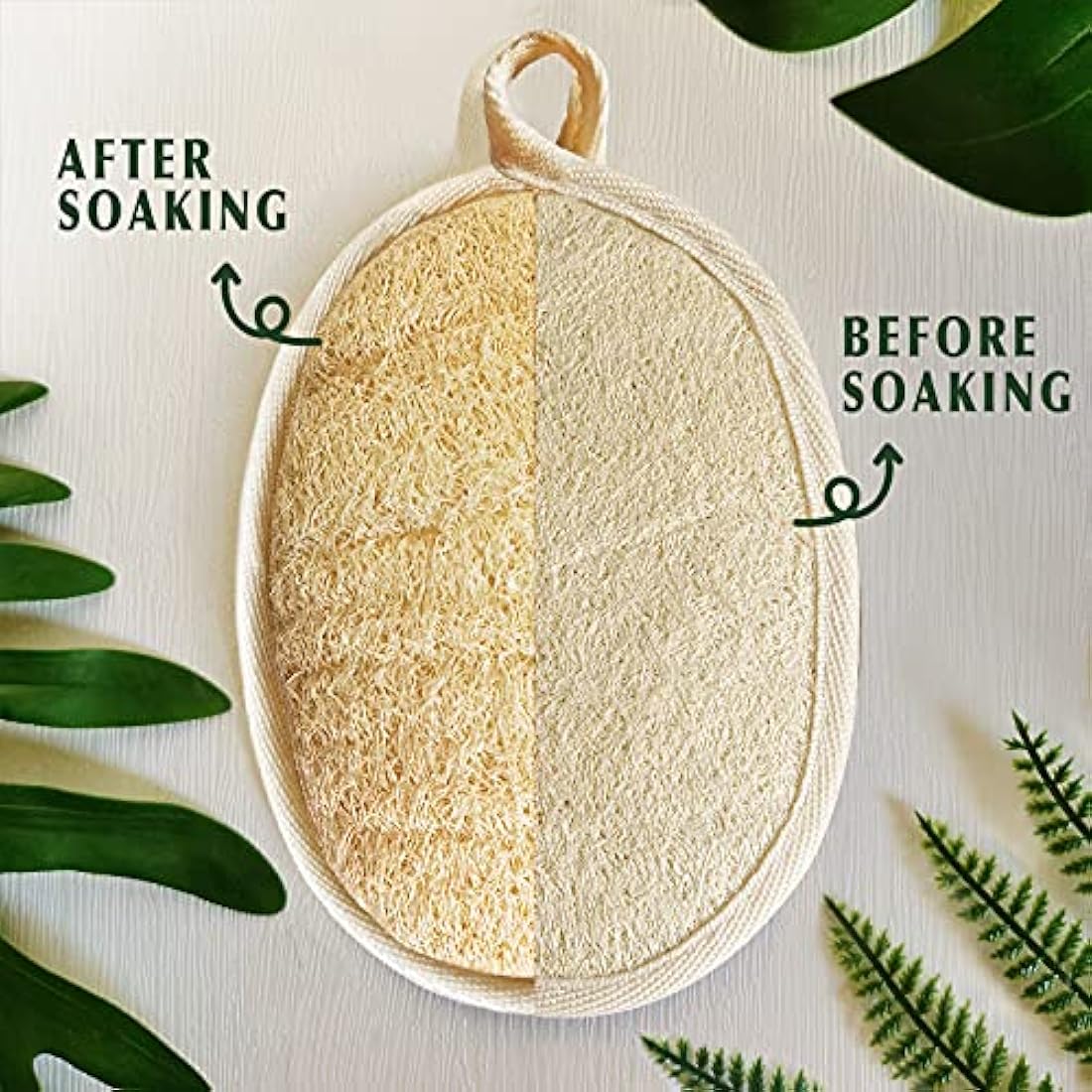 Natural Loofah Sponge Exfoliating Body Scrubber – 3 Pack
