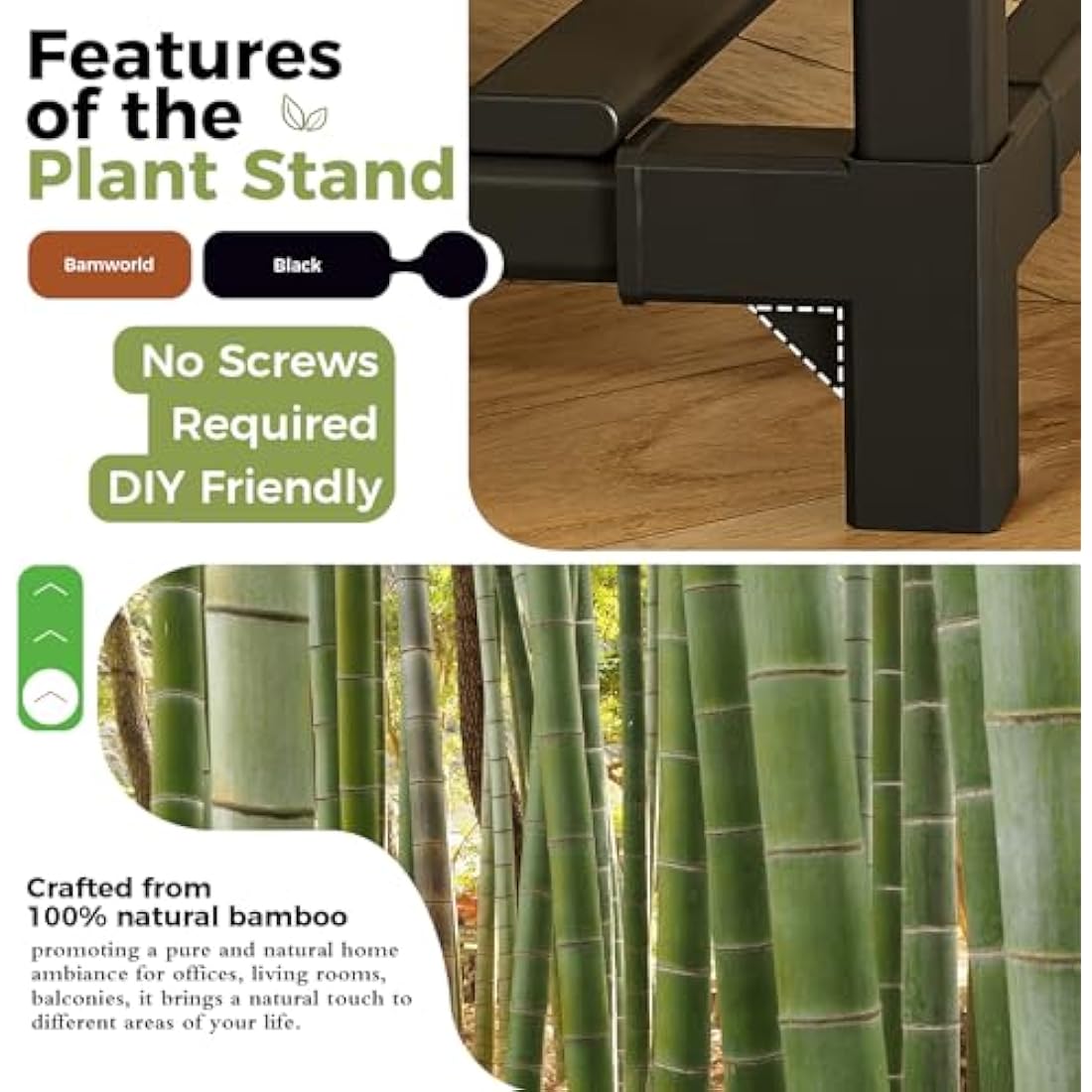 Bamworld 7-Tier Bamboo Plant Stand – Indoor Outdoor Ladder Shelf