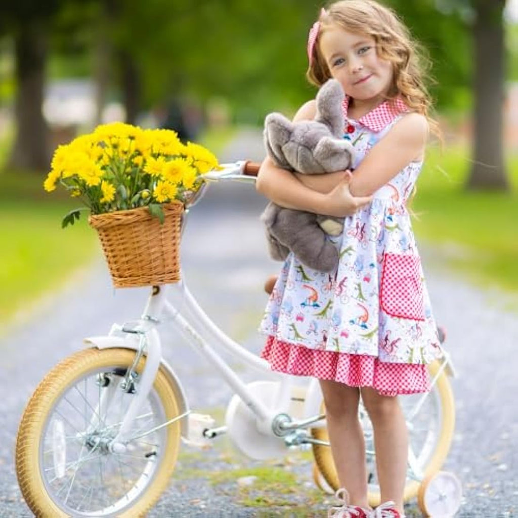 Glerc Little Molly 14 Inch Kids Retro Girls Bike with Wicker Basket