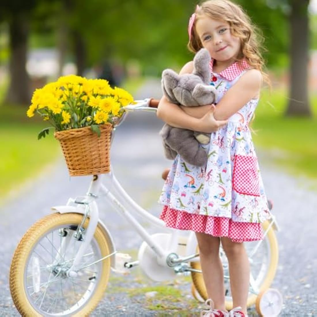 Glerc Little Molly 14 Inch Kids Retro Girls Bike with Wicker Basket