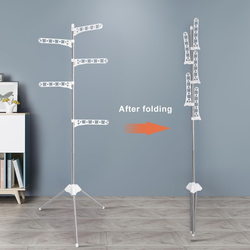BAOYOUNI Clothes Airer Foldable Clothes Drying Rack with 5 Adjustable Arms - image 5