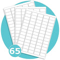 Triplast A4 Printer Labels – 65 Per Sheet White Easy Peel Address Stickers