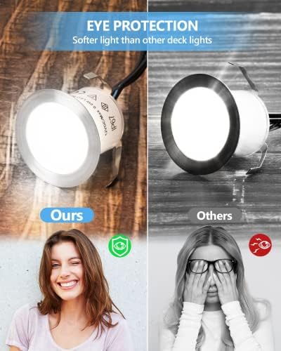 HIBOITEC 16Pcs LED Decking Lights – IP67 Waterproof Cool White Plinth Kit