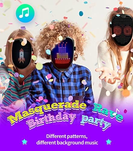 Jolof Store LED Mask – Gesture Control Light Up Digital Mask for Cosplay