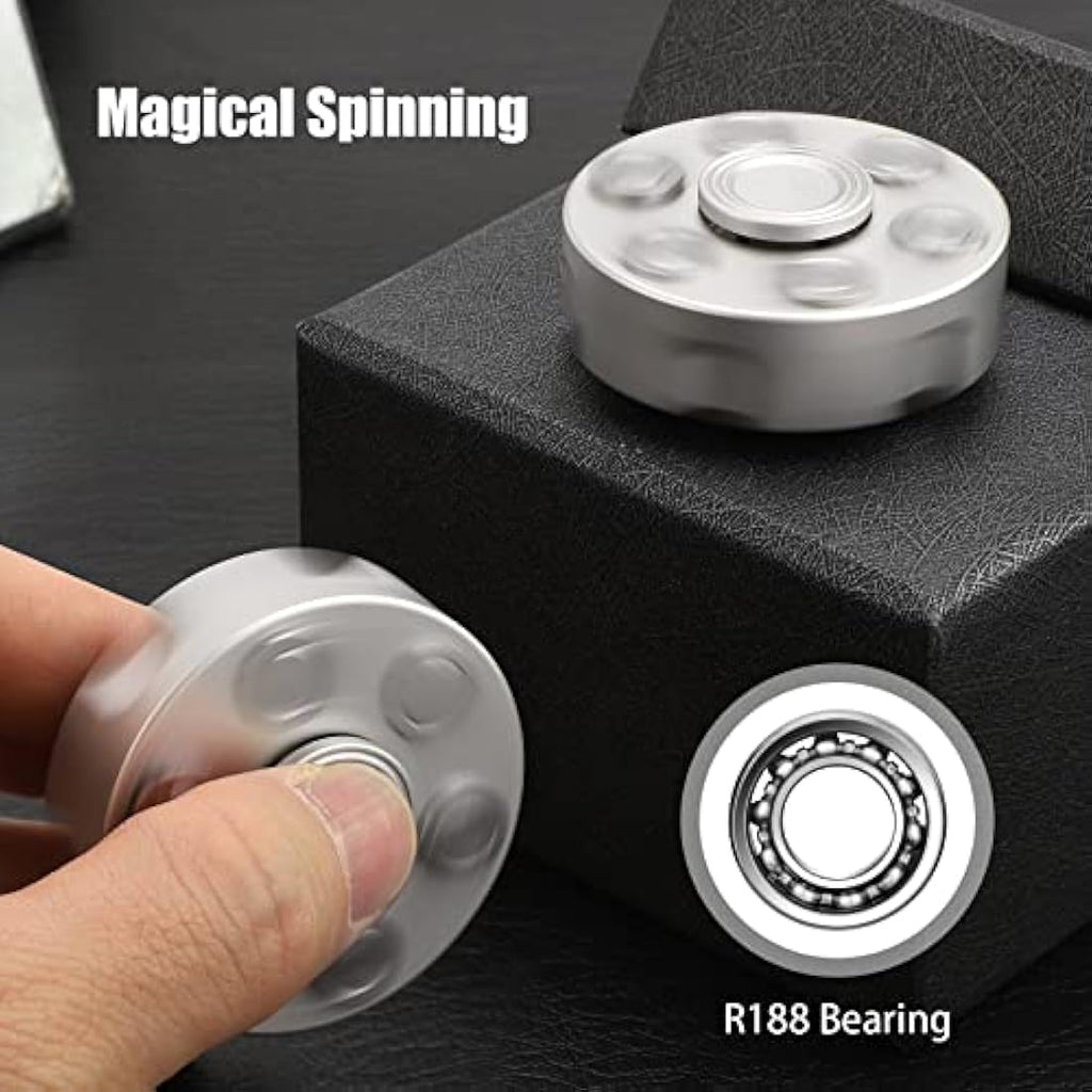 Metal Fidget Spinner – Silver Alloy Stress Relief Toy
