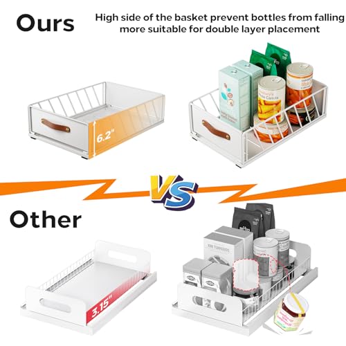 Kitstorack Pull Out Cabinet Organizer | Heavy Duty No-Drill Sliding Drawer