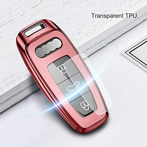 OATSBASF TPU Car Key Case for Audi A6 A7 A8 Q7 Q8 E-Tron – Protective Cover