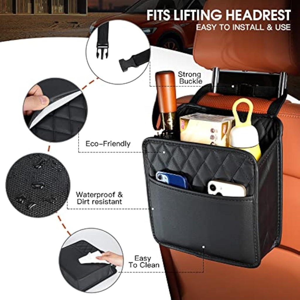 Car Seat Back Organizer – Premium PU Leather Storage Bag