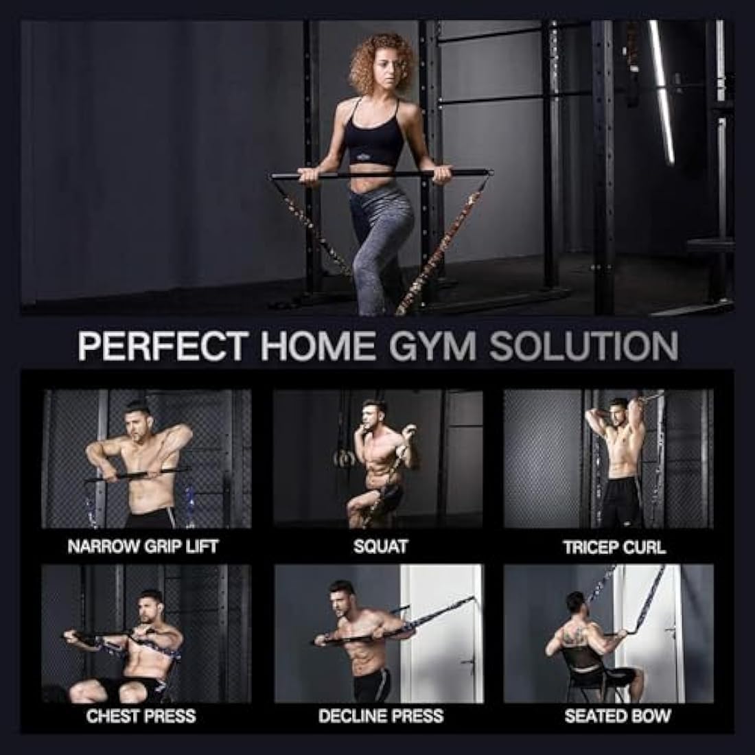INNSTAR Portable Home Gym Set | Resistance Band Bench Press Kit