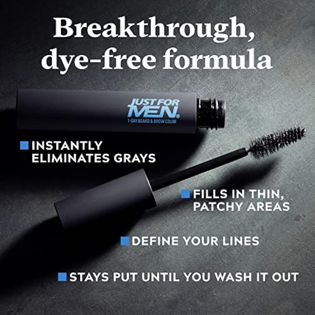 Just For Men 1-Day Beard and Brow Colour – Instant Grey Coverage, Dark Brown