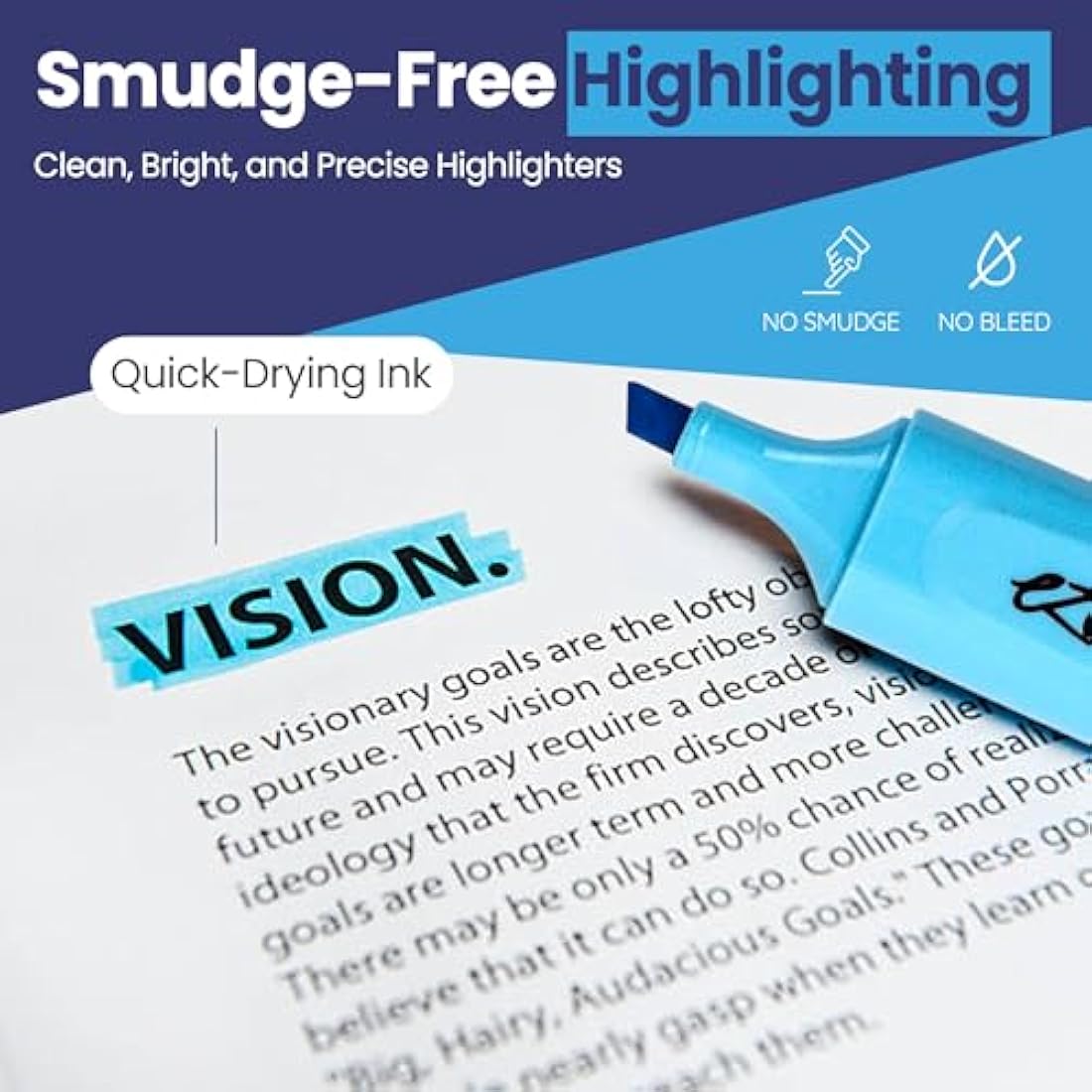 Eziglide Highlighter Pens 48-Pack | 5 Neon Colors Chisel Tip Markers