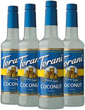 Torani Sugar Free Coconut Coffee Syrup - 4 x 750ml Vegan Drink Mixer Set