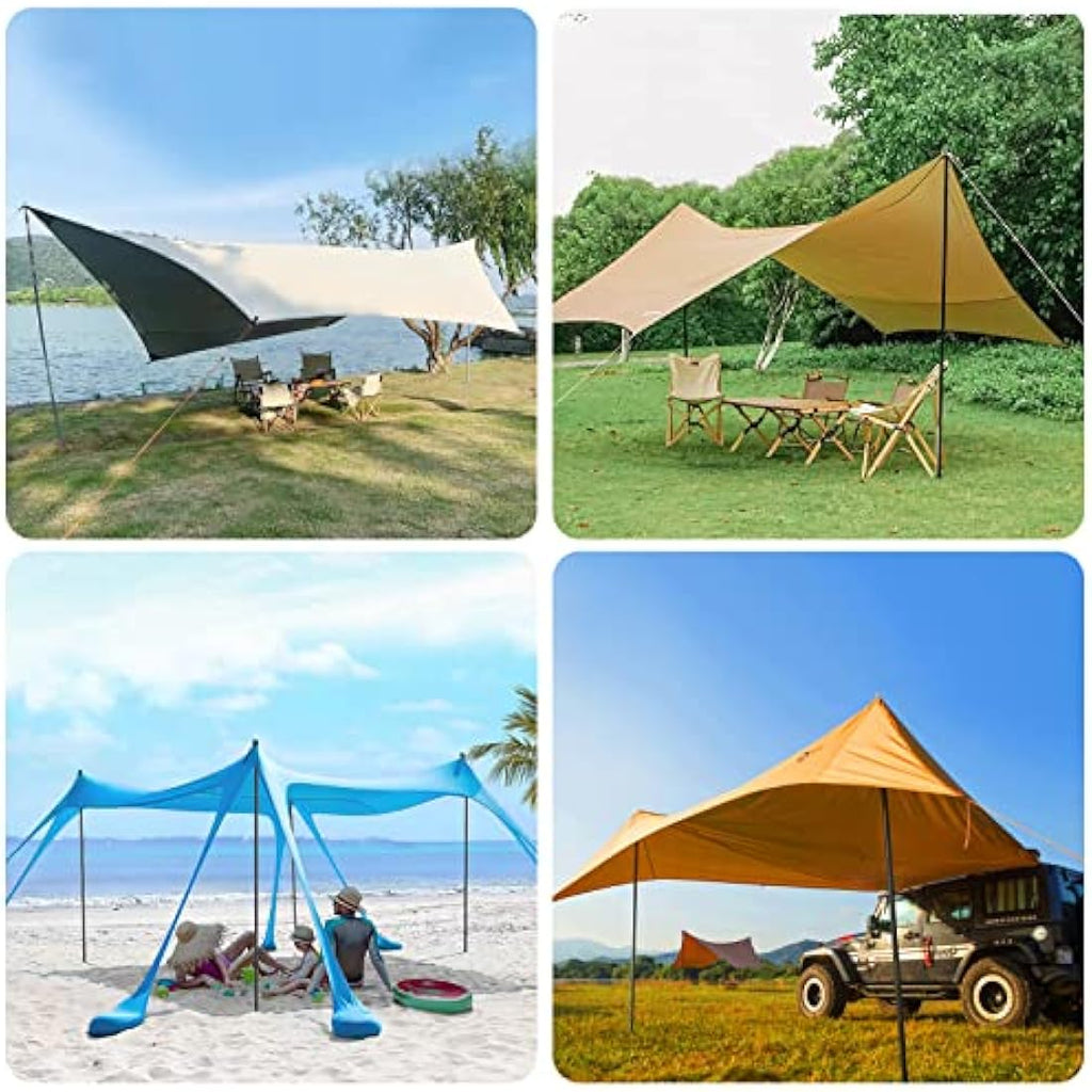 KOMCLUB Adjustable Aluminum Tarp Poles | 82" Telescoping Tent Poles