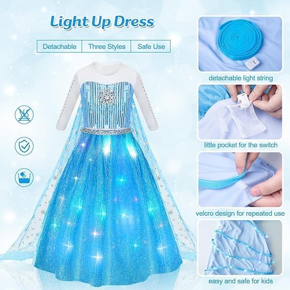 Princess Dress Up Costume for Girls - Kids Fancy Dress