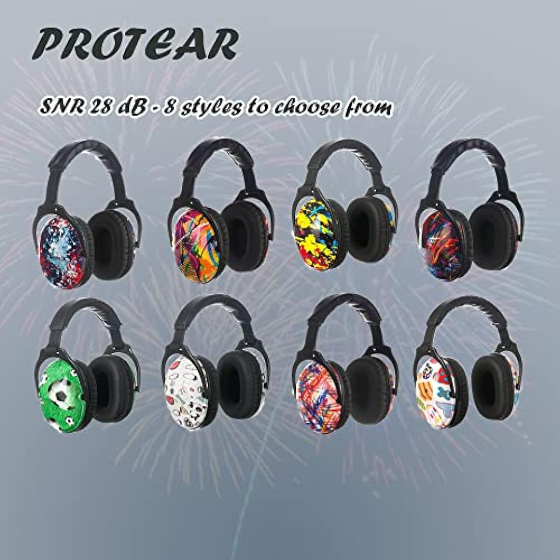 Protear Kids Ear Defenders - SNR 28dB Noise Cancelling Muffs, Black