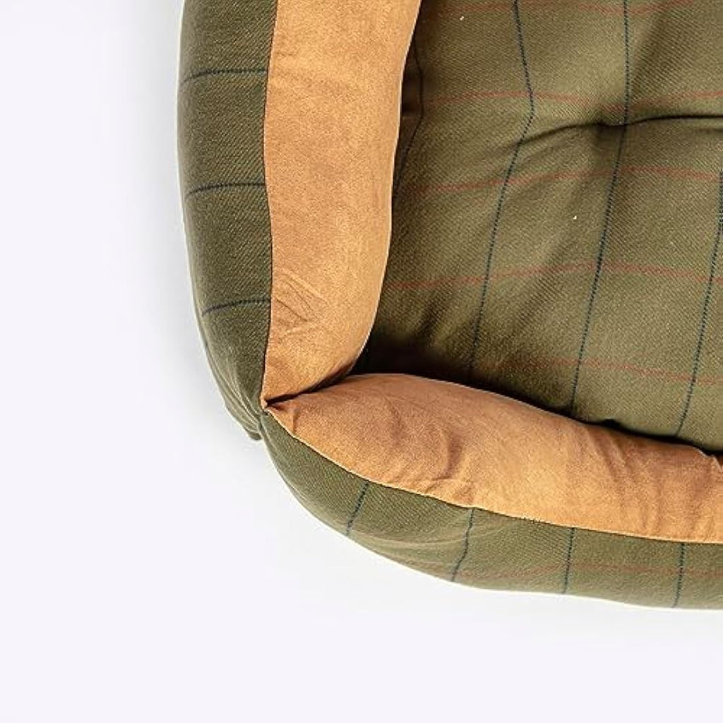 Danish Design Hunter Tweed Dog Snuggle Bed | Washable Faux Suede - 34"