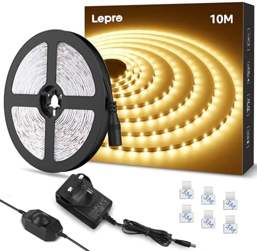 Lepro 10M Warm White LED Strip Light | Dimmable 24V Flexible Tape