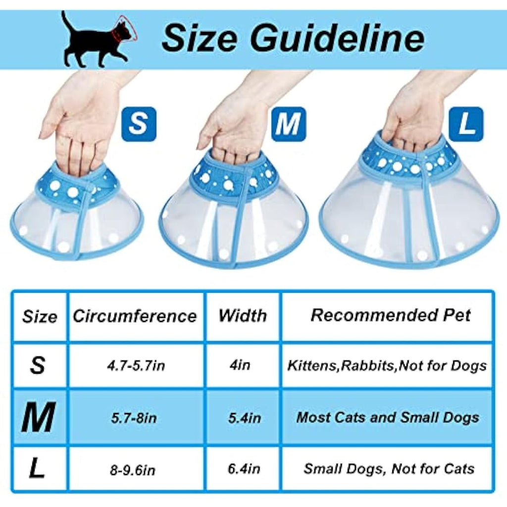 Adjustable Cat Cone – Lightweight Elizabethan Collar, Blue