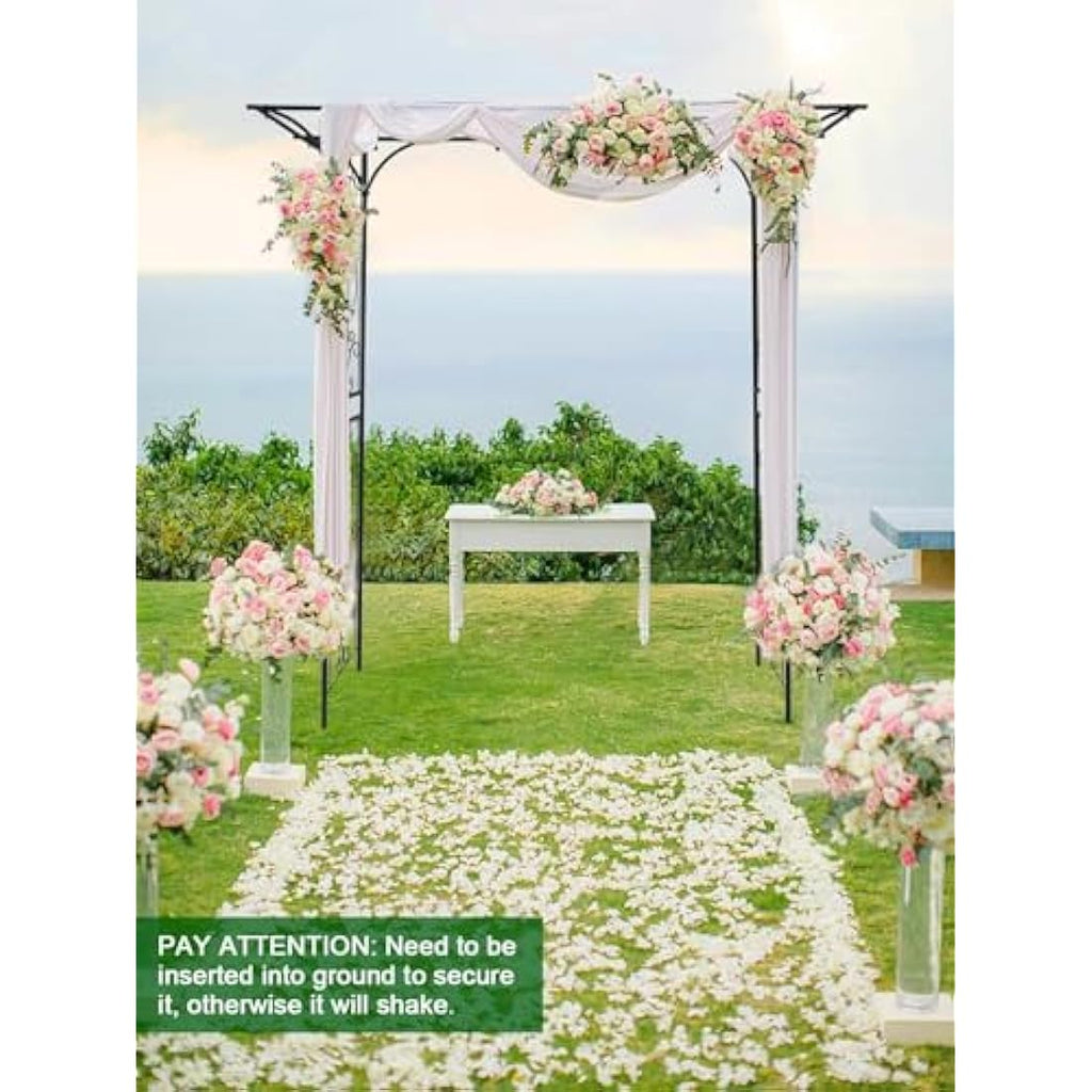 Jolof Store 2m Flat Top Garden Arch – Heavy Duty Metal Wedding Trellis